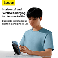 Павербанк Baseus Magnetic Bracket 10000mah 20w Wireless Quick Charging Power Bank, Pink, фото 7
