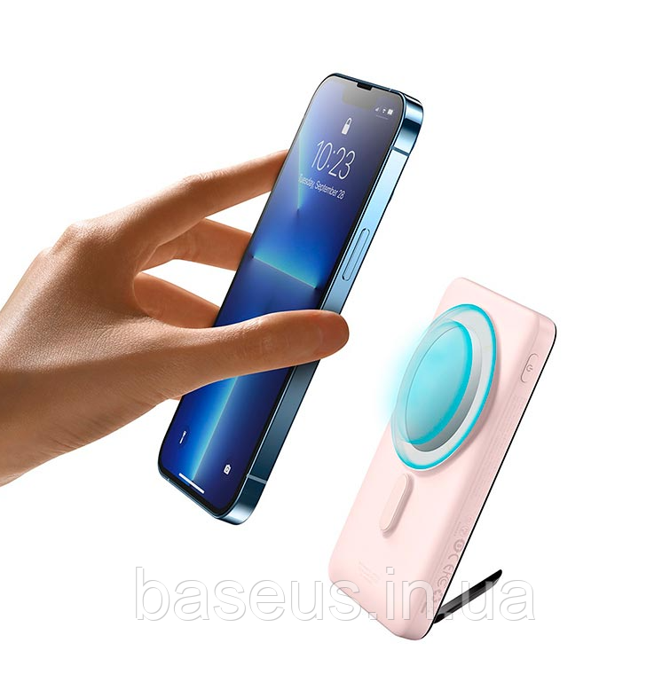 Павербанк Baseus Magnetic Bracket 10000mah 20w Wireless Quick Charging Power Bank, Pink