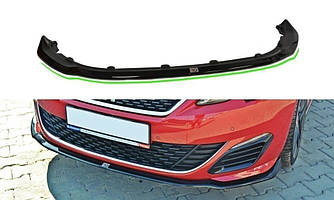 Сплітер Peugeot 308 Gti (15-17) тюнінг обвіс губа спідниця елерон (V1)