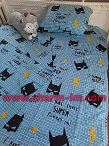 Комплект постільної білизни 150*215 см "Бетмен" (синій) 100% бавовна