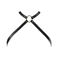 Портупея з екошкіри Bijoux Indiscrets MAZE — Cross Chest Harness Black SO6635