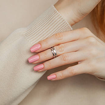 Срібна каблучка фалангова Паралелі дві лінії матова поверхня