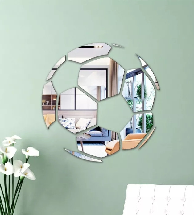 Дзеркальні пластикові наклейки Футбольний м'яч 30 см