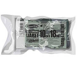 Індивідуальний перев'язувальний пакет кровоспинний, з 1 подушечкою 10х18см "Білосніжка" стерильний