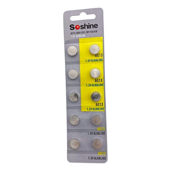 Батарейка Soshine LR44 (AG13) 1.5V Alkaline