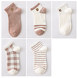 Набір з 5 пар коричневих шкарпеток з ведмедиками, фото 2