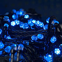 Гирлянда светодиодная Кристалл 100 LED Синий 6 м, на Черном проводе