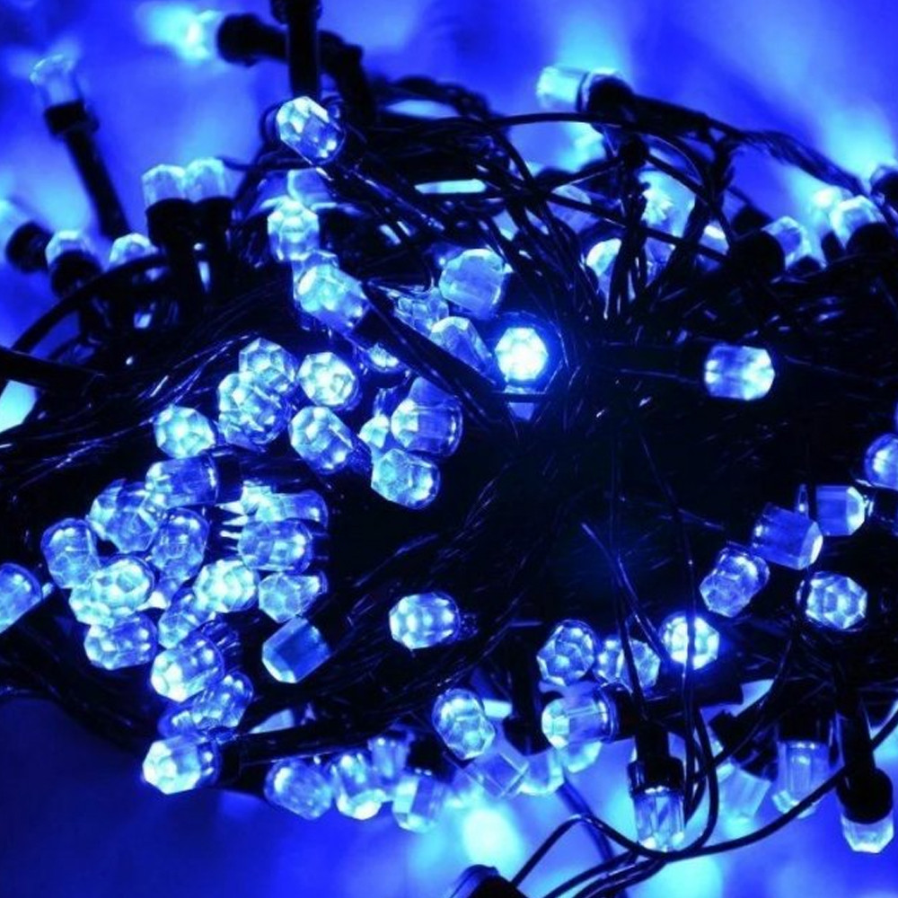 Гірлянда світлодіодна Кристал 300 LED Синя 20 м, на Чорному дроті