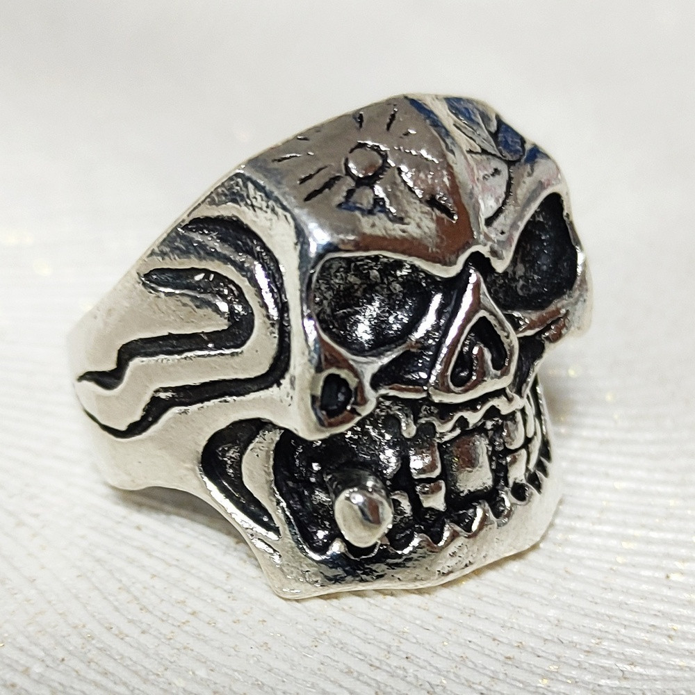 Перстень череп із сигарою PEB-63