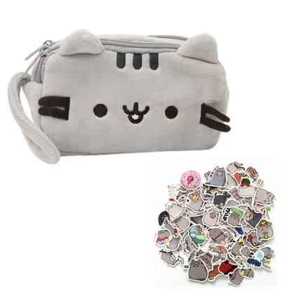 Пенал Кіт Пушин і стікери наклейки Pusheen LITZY