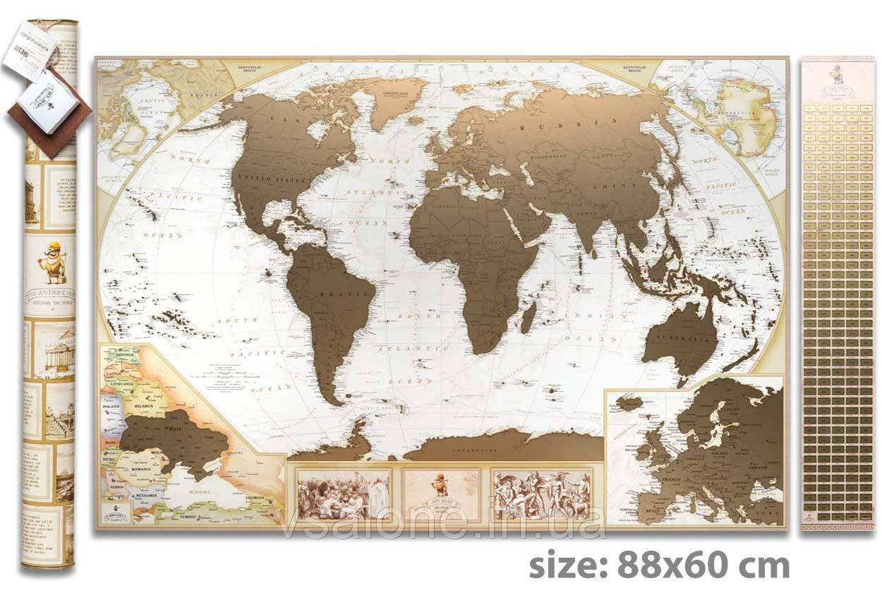 Скретч карта світу My Map Antique Edition ENG у тубусі