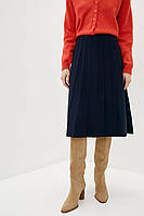 Женская трикотажная юбка миди темно-синего цвета. Модель UW870.
