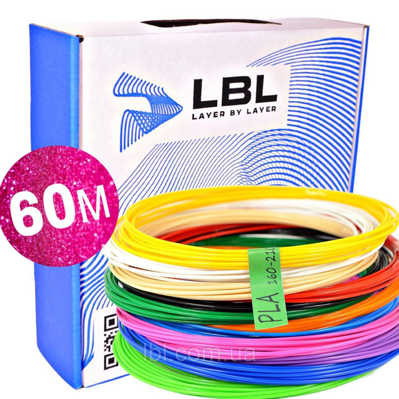 Набір PLA пластику для 3D ручок, 60 метрів, фото 1