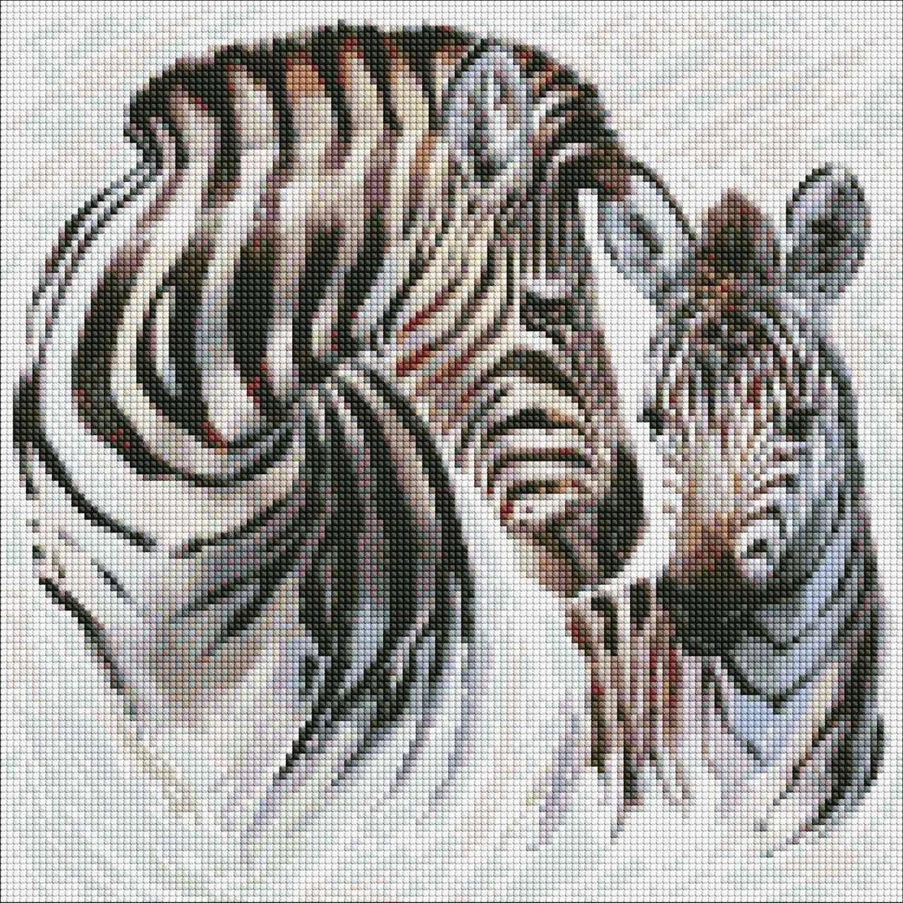 Алмазна мозаїка/вишивка Смугасте життя зебри 40*40 см Ідейка AMO 7362, фото 1