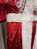 Костюм Діда Мороза, велюровий костюм, новорічний костюм Дід Мороз, червоний Дід Мороз, фото 6