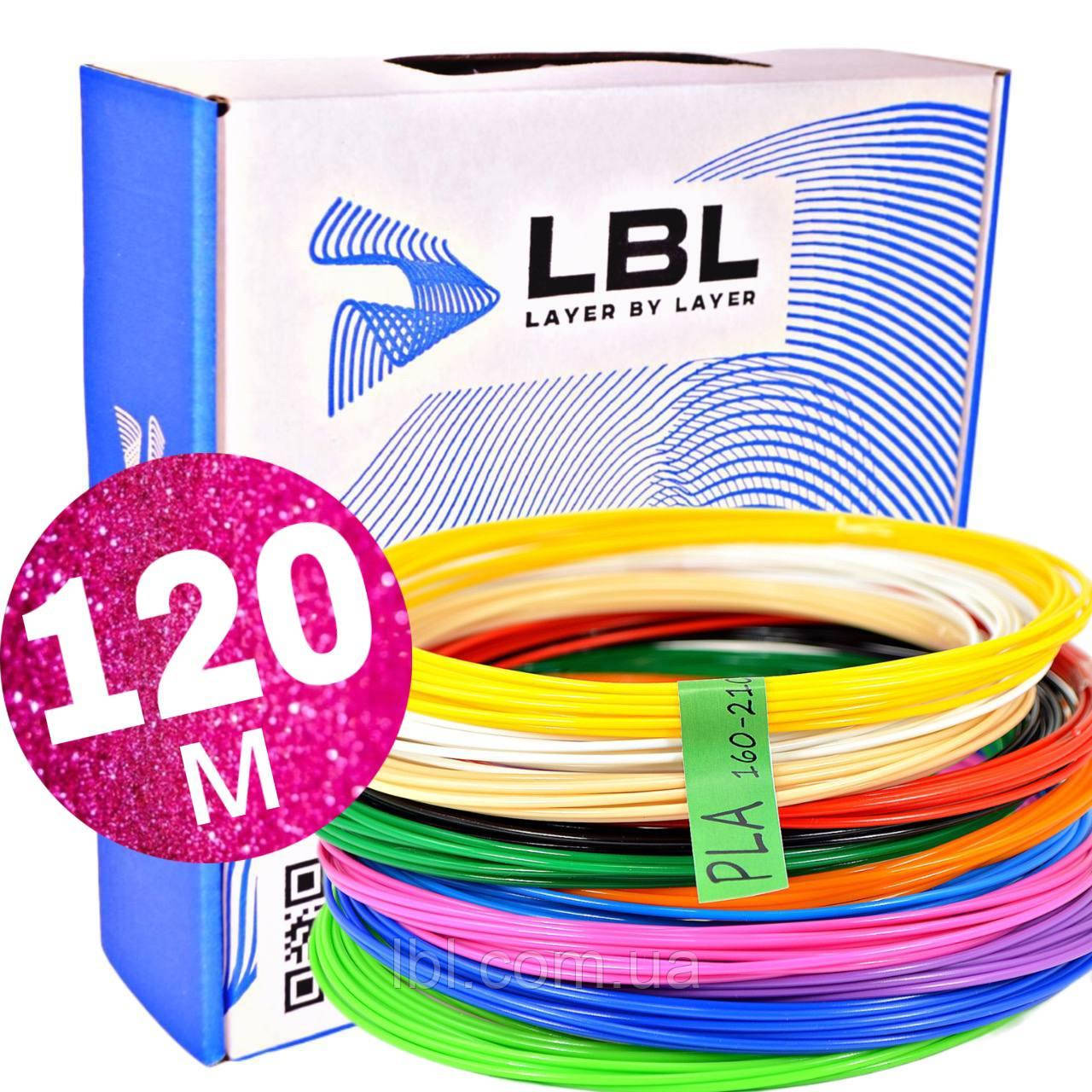 Набір PLA пластика для 3D ручок, 120 метрів, фото 1