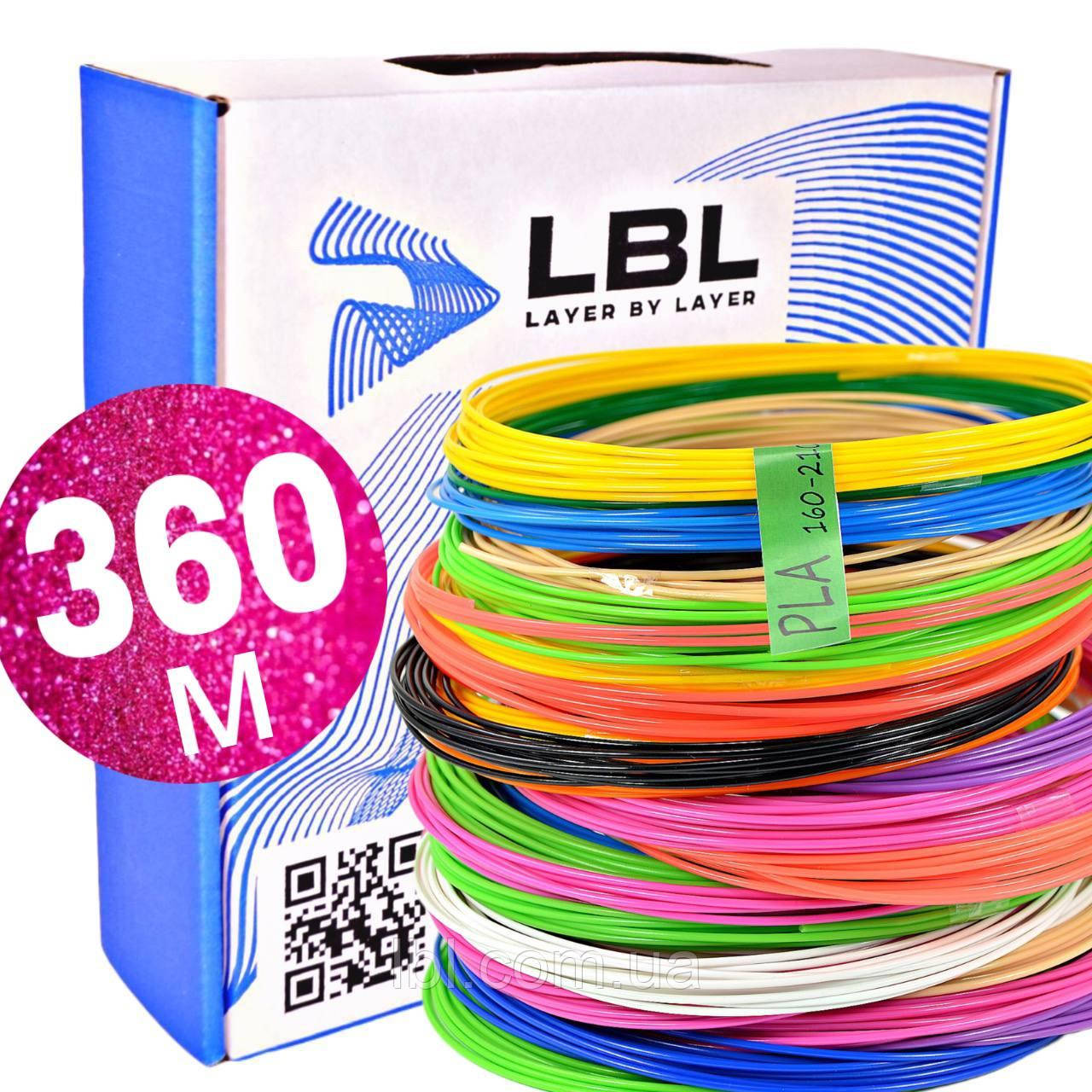 Набір PLA пластику для 3D ручок, 60 метрів 3600, фото 1