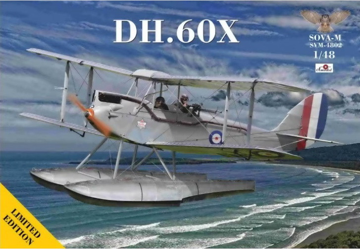 Пластикова модель 1/48 SOVA-M 4802 гідролітак De Havilland DH.60X корролівських ВПС Нової Зеландії