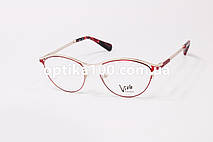 Жіноча червоно-золотиста металева оправа для окулярів для зору, фото 2