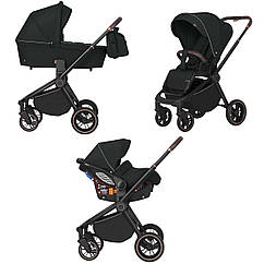 Універсальна коляска 3в1 CARRELLO Epica Space Black (чорна рама)