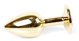 Серія Anal Plug Boss - ювелірна золота пробка світло -синій S, BS6400022, фото 6