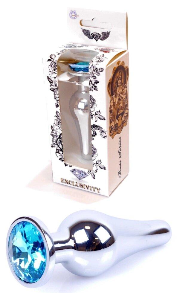 Серія Anal Plug Boss - ювелірний срібний задник світло -синій, BS6400076