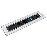 VersaTURN 3.0 Розетковий блок, 2 розетки + 2 USB (5 В, 2,1 A) + 2 RJ45, 110-220 В, 16 A, IP20, сенсор, фото 5