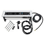 VersaTURN 3.0 Розетковий блок, 2 розетки + 2 USB (5 В, 2,1 A) + 2 RJ45, 110-220 В, 16 A, IP20, сенсор, фото 6