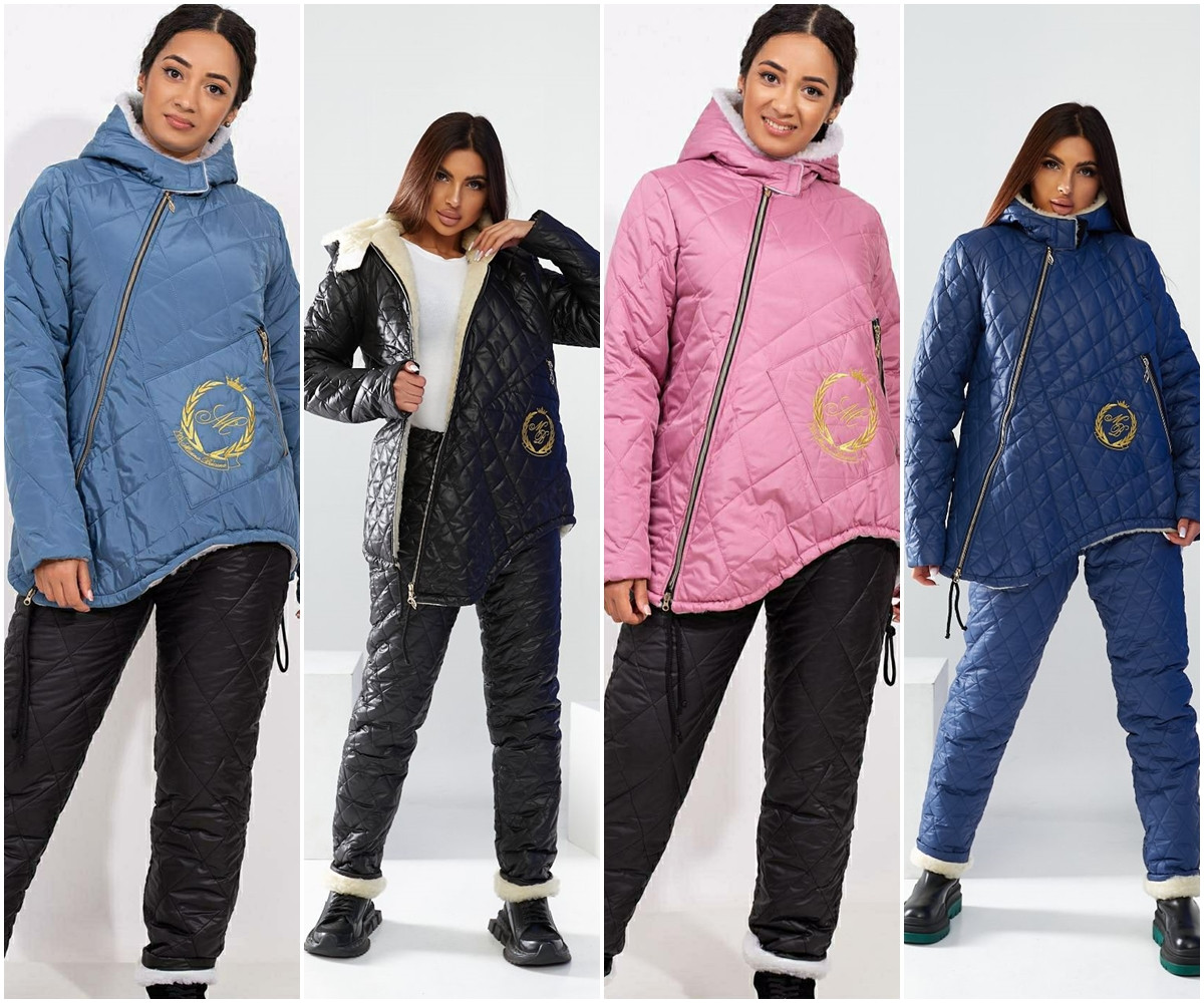 Теплий жіночий спортивний костюм зимовий (повністю на овчині)