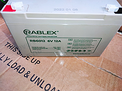 Rablex 6V 12A АКБ Акумулятор 6 вольтів 12 Амперів BATTERY 6V 12A для ліхтарика та дитячого електромобіля