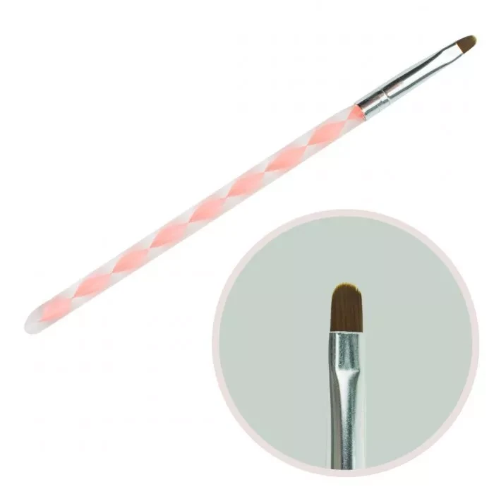 Пензель для гелю №4 овальний ворс пластикова ручка (спіраль), фото 1