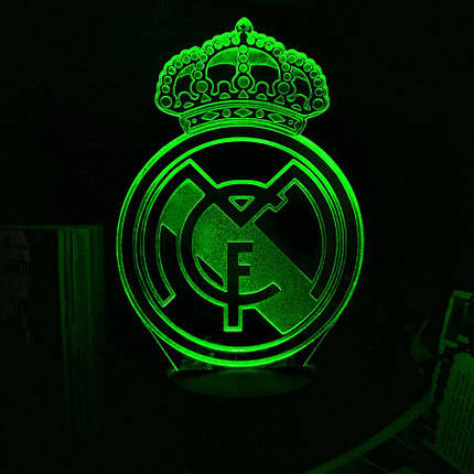 Акриловий світильник-нічник Real Madrid зелений tty-n002152, фото 1