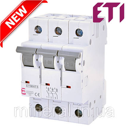 Автоматичний вимикач ETIMAT 6 3p C 1,6A (6kA) ЕТІ, фото 2