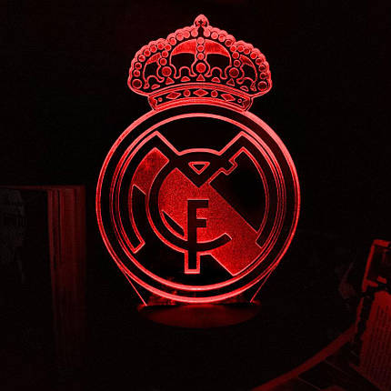 Акриловий світильник-нічник Real Madrid червоний tty-n002153, фото 1