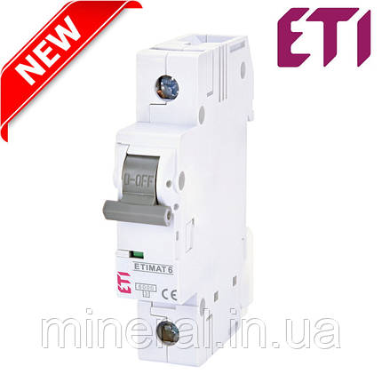 Автоматичний вимикач ETIMAT 6 1p C 16А (6kA) ЕТІ, фото 2