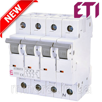 Автоматичний вимикач ETIMAT 6 3p+N C 40А (6kA) ЕТІ, фото 2