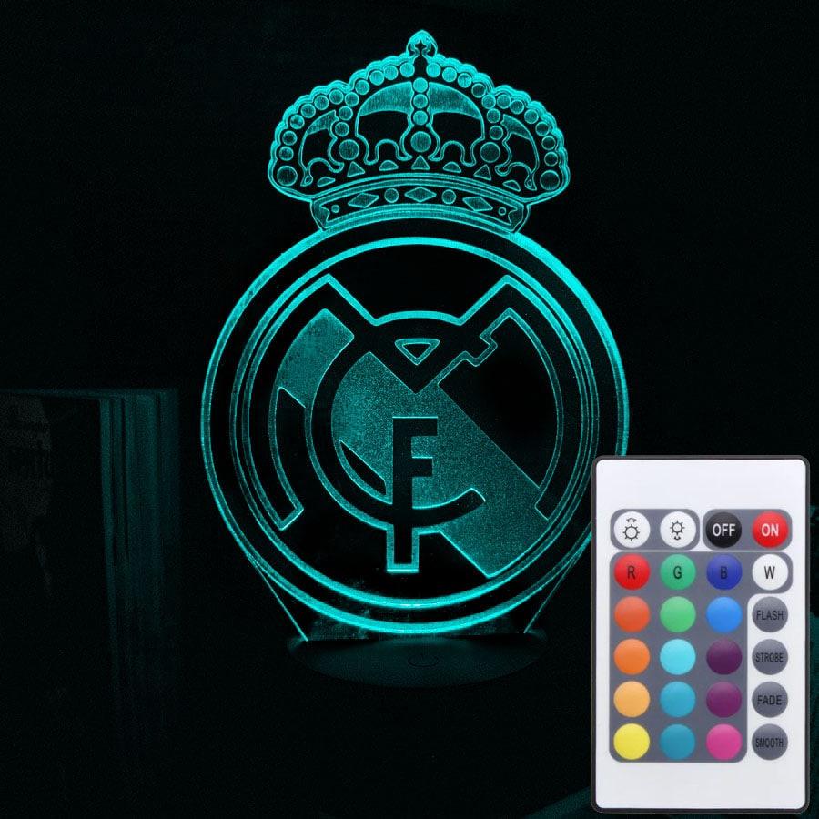 Акриловий світильник-нічник з пультом 16 кольорів Real Madrid tty-n002156