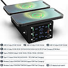 Хаб-концентратор 150 W (бездротовий зарядний пристрій, QC3.0, PD 65 Вт), фото 6