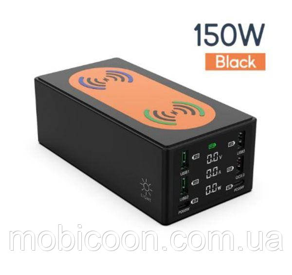 Хаб-концентратор 150 W (бездротовий зарядний пристрій, QC3.0, PD 65 Вт), фото 1
