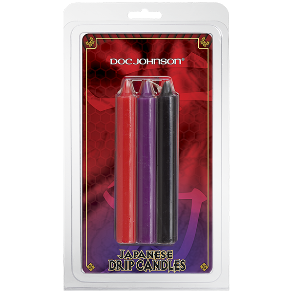 Низькотемпературні свічки БДСМ Doc Johnson Japanese Drip Candles - 3 Pack Multi-Colored