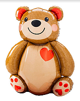 Фольгована куля "ведмедик з серцем" 65х90 см (Китай) в упаковці