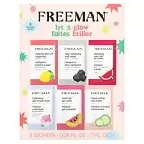 Freeman Beauty, Let it Glow, косметичні маски для обличчя, різноманітне паковання, 6 пакетиків по 7 мл (0,24