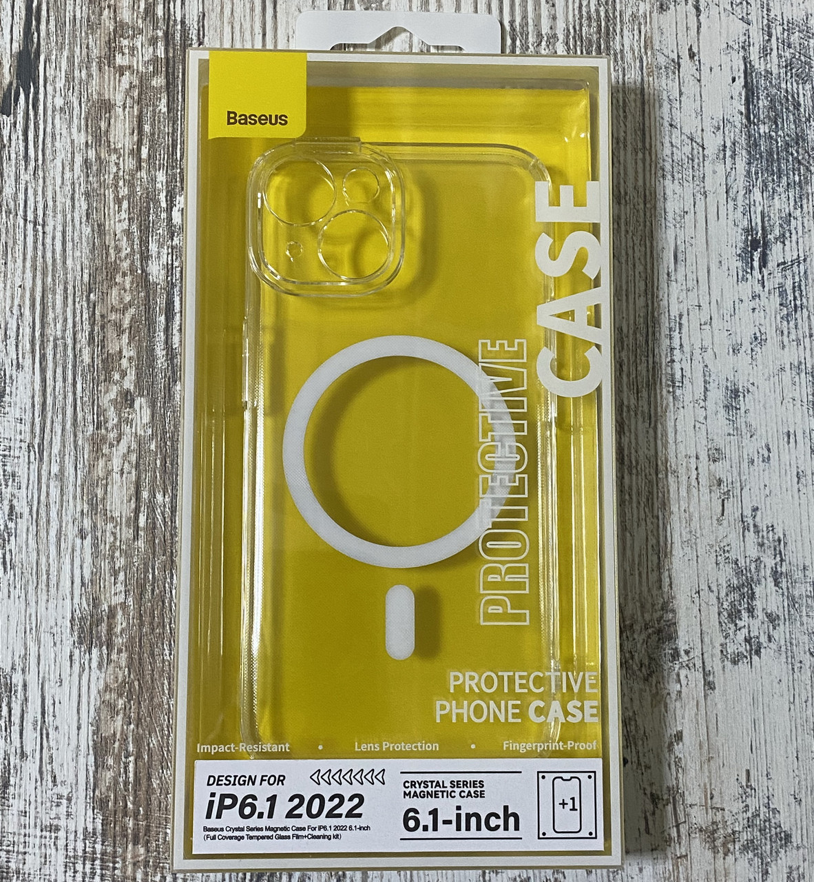 Прозорий чохол Magsafe Baseus Crystal Magnetic для iPhone 14 (захисне скло в комплекті)