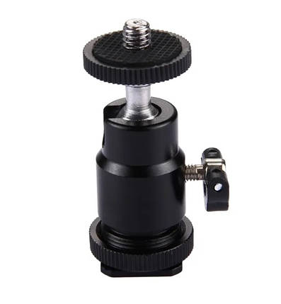 Багатофункціональна кульова головка штатива на холодний башмак з різьбленням 1/4, PULUZ Cold Shoe з фіксатором, фото 1