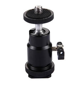 Багатофункціональна кульова головка штатива на холодний башмак з різьбленням 1/4, PULUZ Cold Shoe з фіксатором