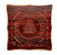 Рунический алтарь деревянный резной на украинском языке 29х29х2см (34560)