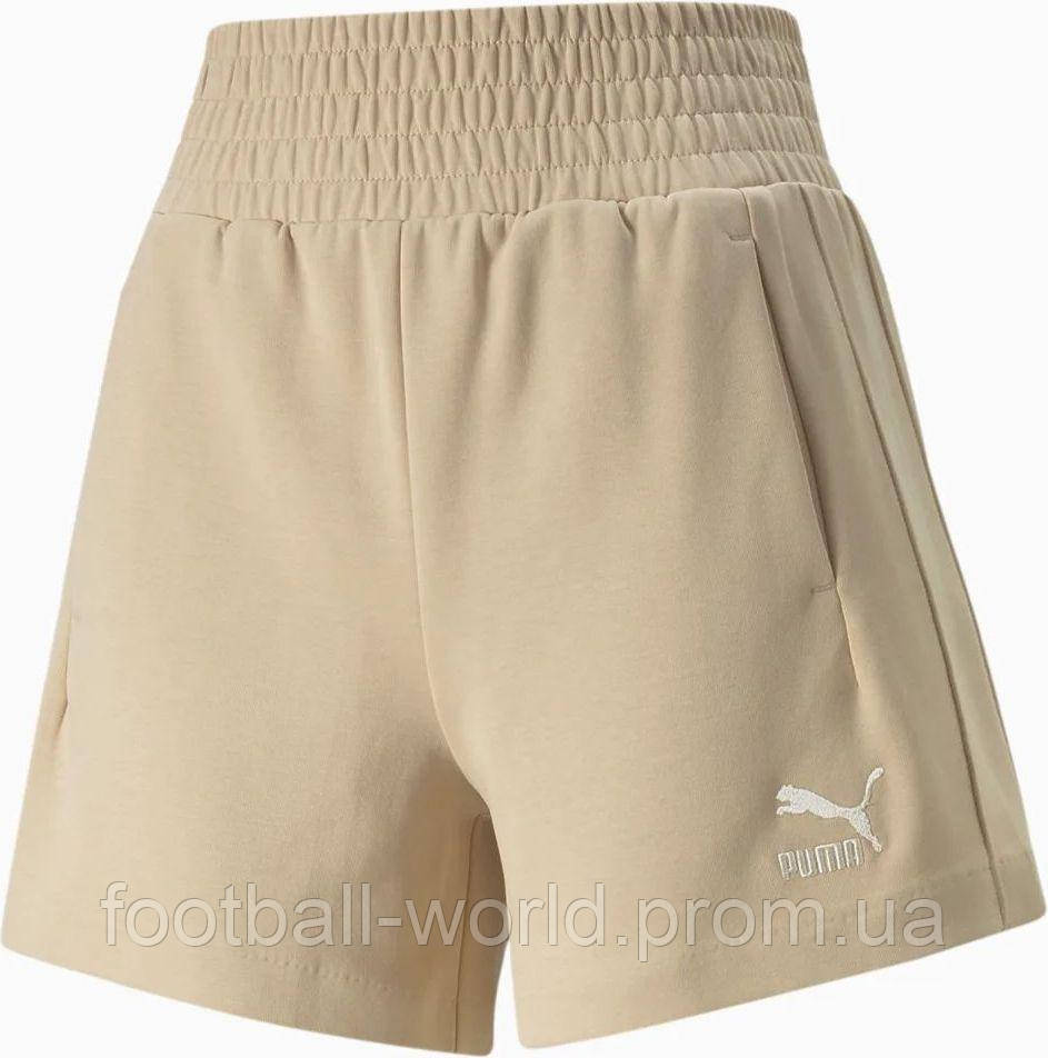 Шорты женские Puma T7 High Waist Shorts бежевые 53571667 - фото 1 - id-p1716055398