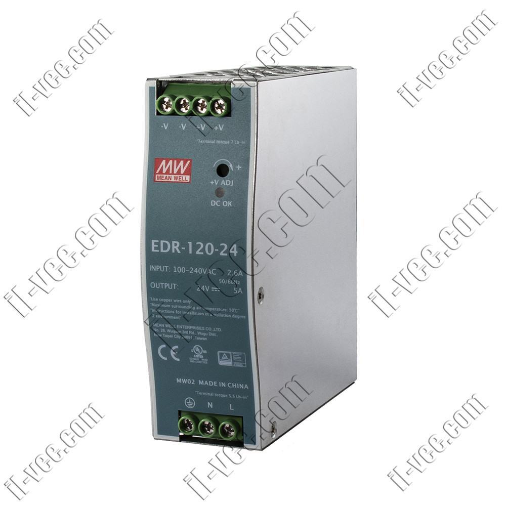 Блок живлення MEAN WELL EDR-120-24, 24VDC/5А, 120W