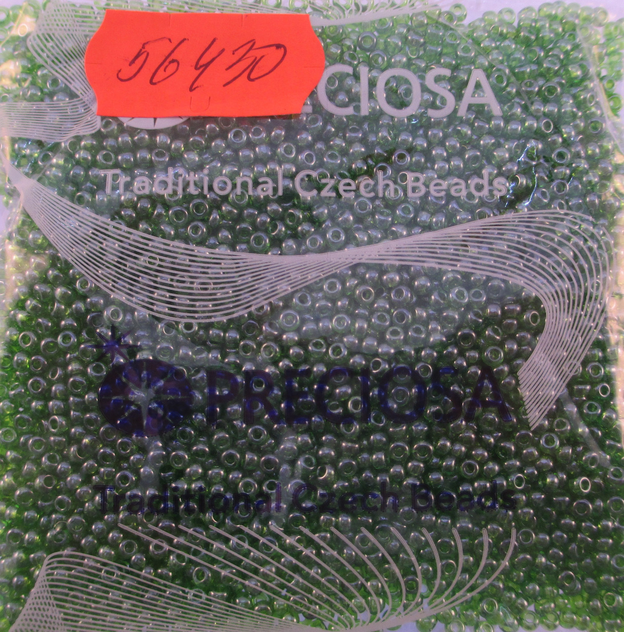 Бісер 10/0, колір — ніжно-зелений, No56430 (пач.50 грамів)