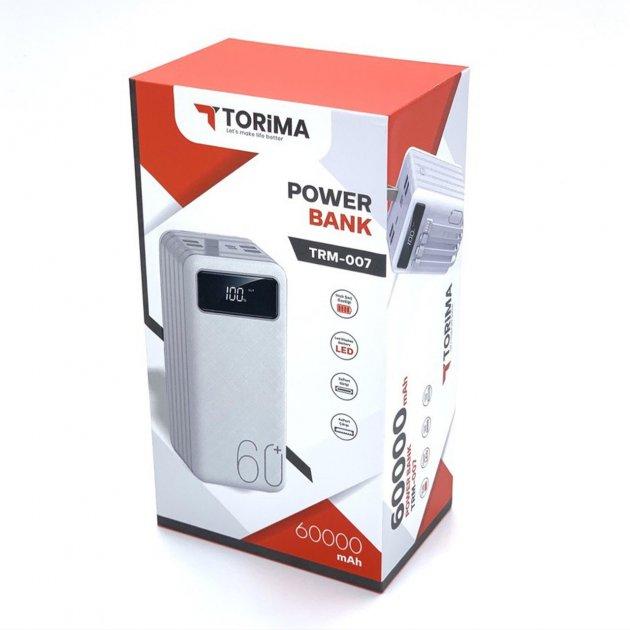 Повербанк Torima TRM-007 захищений корпус 60000 mah чорний, білий (TRM-007_2336)